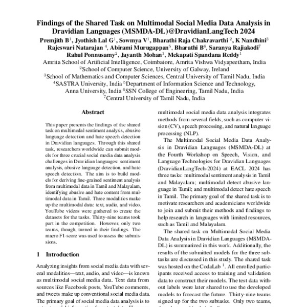 Findings of the Shared Task on Multimodal Social Media Data Analysis in