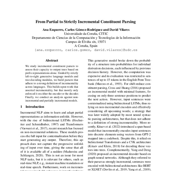 From Partial to Strictly Incremental Constituent Parsing ACL Anthology