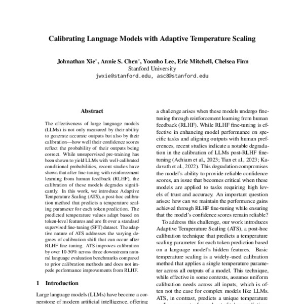 Calibrating Language Models with Adaptive Temperature Scaling - ACL ...