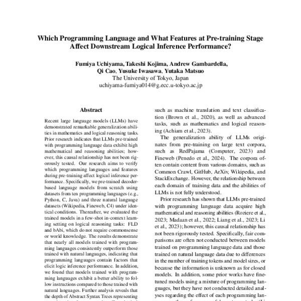 Which Programming Language and What Features at Pre-training Stage ...