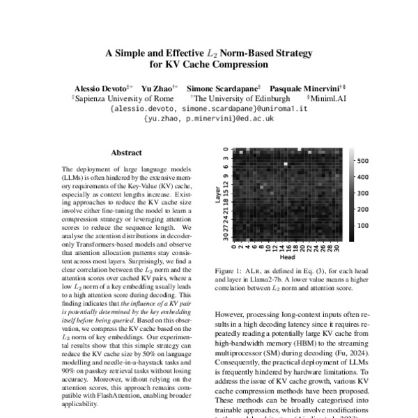 A Simple and Effective L_2 Norm-Based Strategy for KV Cache