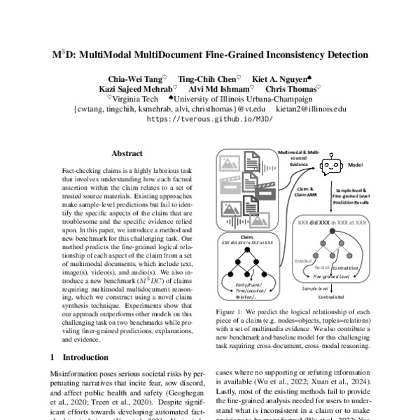 M3D: MultiModal MultiDocument Fine-Grained Inconsistency Detection ...