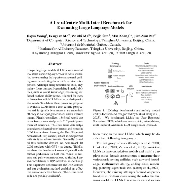 A User-Centric Multi-Intent Benchmark for Evaluating Large Language ...