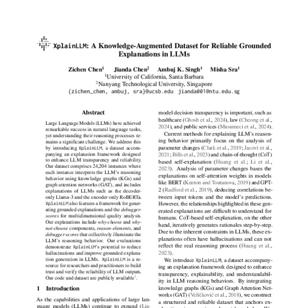 XplainLLM: A Knowledge-Augmented Dataset for Reliable Grounded ...