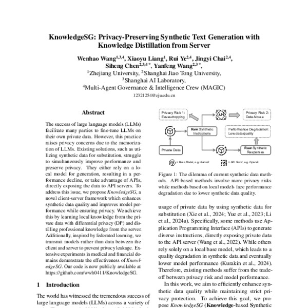 KnowledgeSG: Privacy-Preserving Synthetic Text Generation with ...
