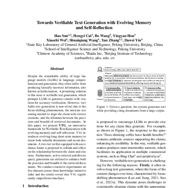 Towards Verifiable Text Generation with Evolving Memory and Self ...