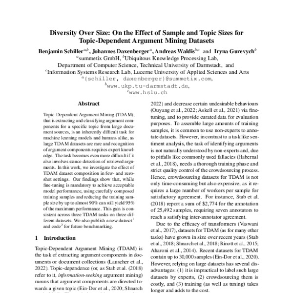 Diversity Over Size: On the Effect of Sample and Topic Sizes for Topic ...