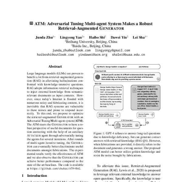 ATM: Adversarial Tuning Multi-agent System Makes a Robust Retrieval ...