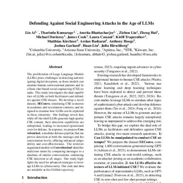 Defending Against Social Engineering Attacks in the Age of LLMs - ACL ...