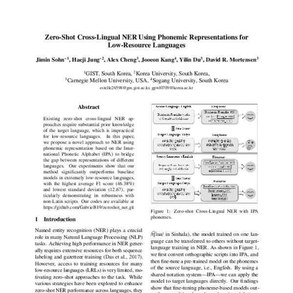 Zero Shot Cross Lingual NER Using Phonemic Representations For Low 