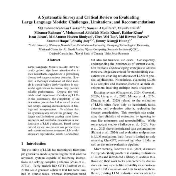 A Systematic Survey and Critical Review on Evaluating Large Language ...
