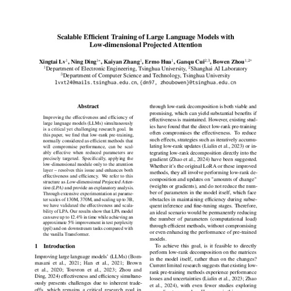 Scalable Efficient Training of Large Language Models with Low ...
