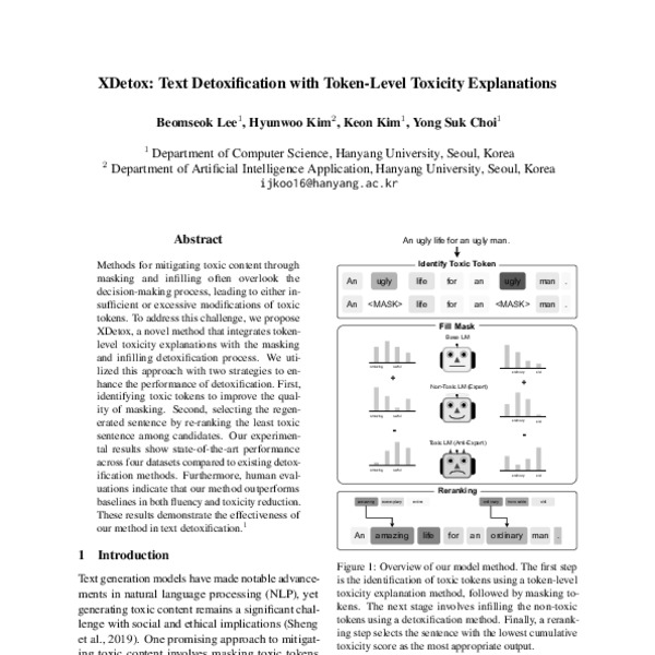 XDetox: Text Detoxification with Token-Level Toxicity Explanations ...