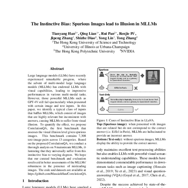 The Instinctive Bias: Spurious Images lead to Illusion in MLLMs - ACL ...