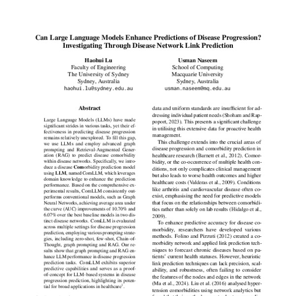 Can Large Language Models Enhance Predictions of Disease Progression ...