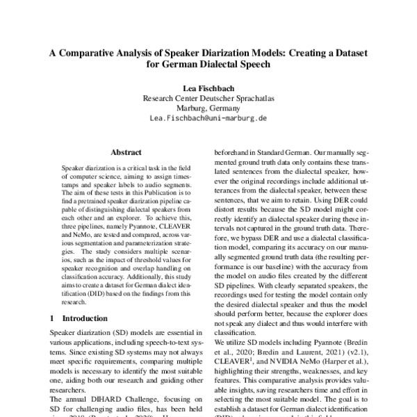 A Comparative Analysis of Speaker Diarization Models: Creating a ...
