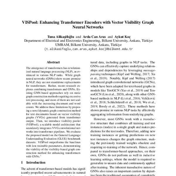 VISPool: Enhancing Transformer Encoders with Vector Visibility Graph ...
