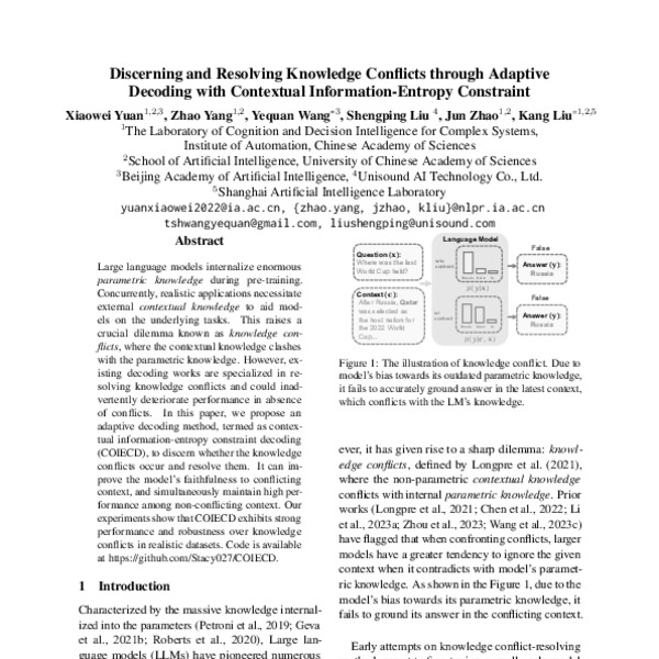 Discerning and Resolving Knowledge Conflicts through Adaptive Decoding