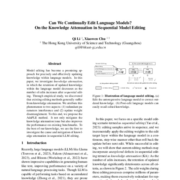 Can We Continually Edit Language Models? On the Knowledge Attenuation ...