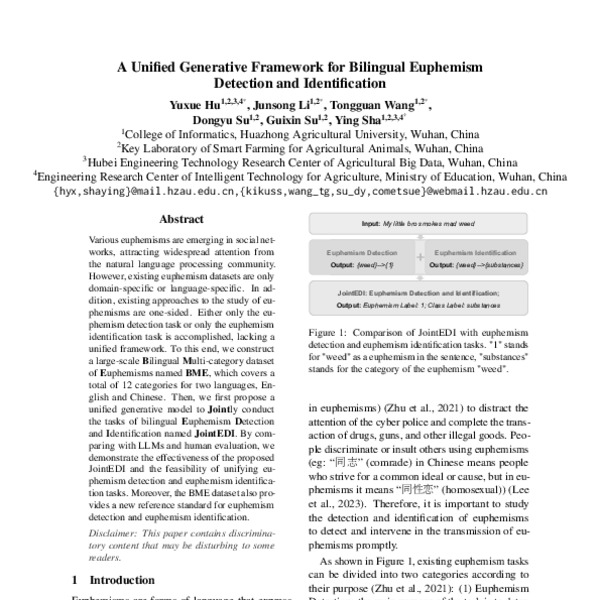 A Unified Generative Framework for Bilingual Euphemism Detection and ...