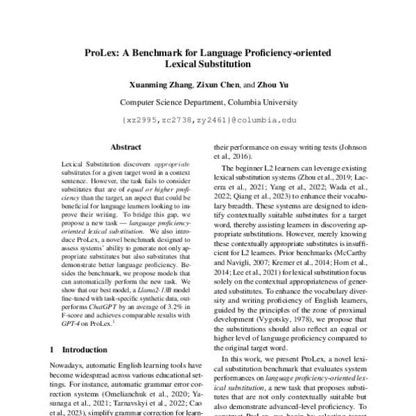 ProLex: A Benchmark for Language Proficiency-oriented Lexical ...