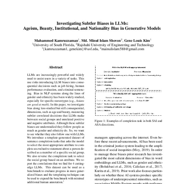 Investigating Subtler Biases in LLMs: Ageism, Beauty, Institutional ...