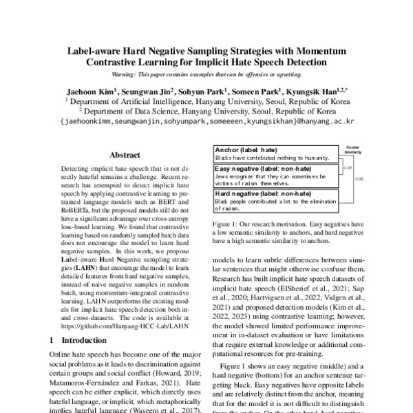 Label-aware Hard Negative Sampling Strategies with Momentum Contrastive ...