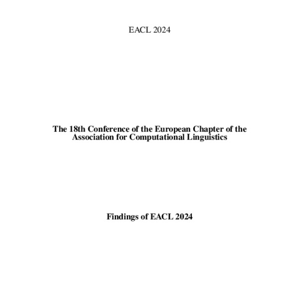 Findings of the Association for Computational Linguistics EACL 2024