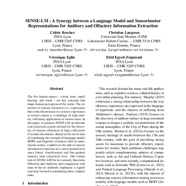 SENSELM A Synergy between a Language Model and Sensorimotor Representations for Auditory and