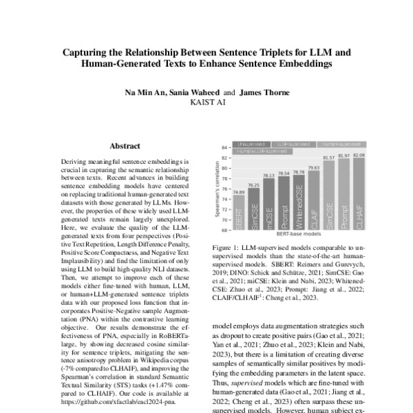 Capturing the Relationship Between Sentence Triplets for LLM and Human