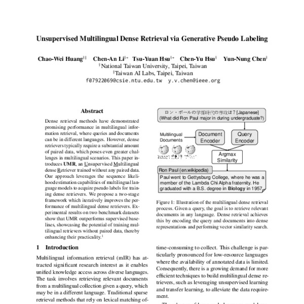 Unsupervised Multilingual Dense Retrieval via Generative Pseudo