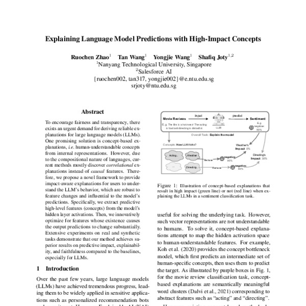 Explaining Language Model Predictions with HighImpact Concepts ACL