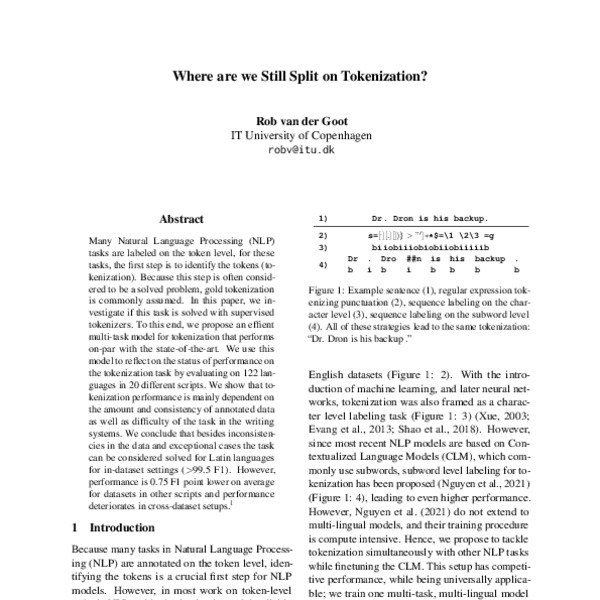 Where are we Still Split on Tokenization? ACL Anthology