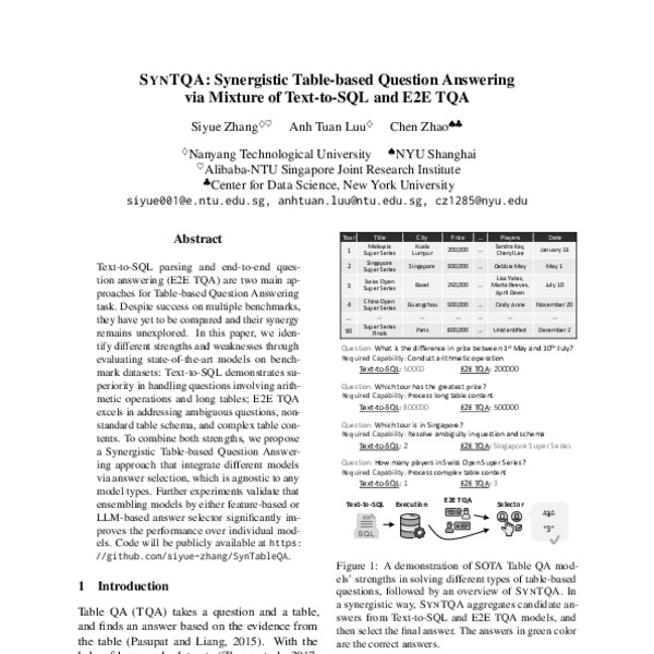 SynTQA Synergistic Tablebased Question Answering via Mixture of Text