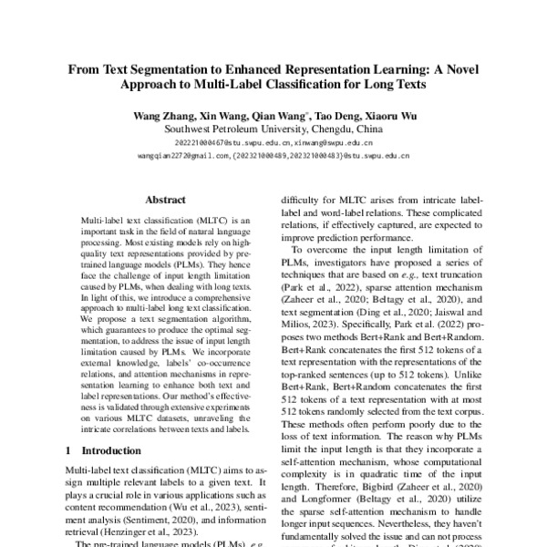 From Text Segmentation to Enhanced Representation Learning A Novel