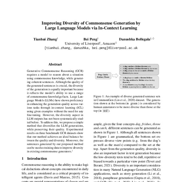 Improving Diversity of Commonsense Generation by Large Language Models