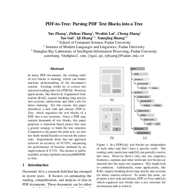 PDF-to-Tree: Parsing PDF Text Blocks into a Tree - ACL Anthology