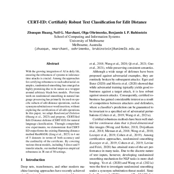 CERTED Certifiably Robust Text Classification for Edit Distance ACL