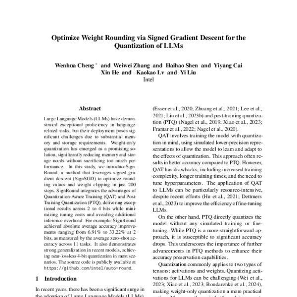 Optimize Weight Rounding via Signed Gradient Descent for the ...
