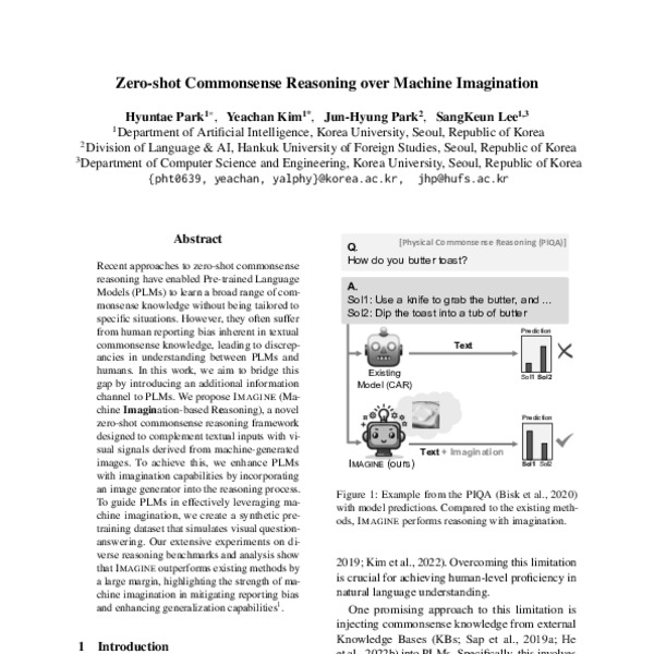 Zero-shot Commonsense Reasoning over Machine Imagination - ACL Anthology