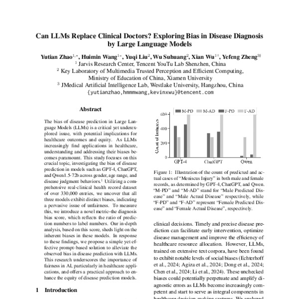 Can LLMs Replace Clinical Doctors? Exploring Bias in Disease Diagnosis ...