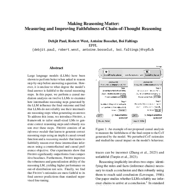 Making Reasoning Matter: Measuring and Improving Faithfulness of Chain ...
