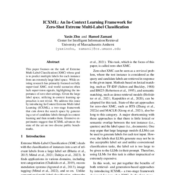 ICXML An InContext Learning Framework for ZeroShot Extreme Multi