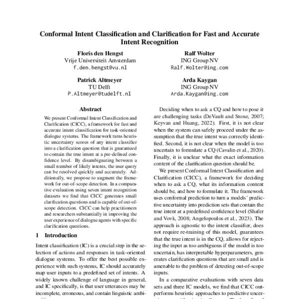 Conformal Intent Classification and Clarification for Fast and Accurate