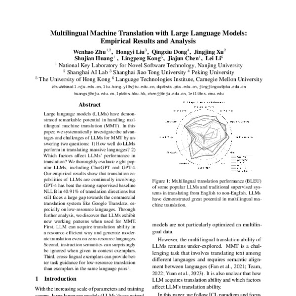 Multilingual Machine Translation with Large Language Models: Empirical ...