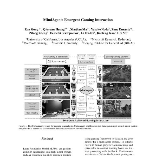 MindAgent: Emergent Gaming Interaction - ACL Anthology
