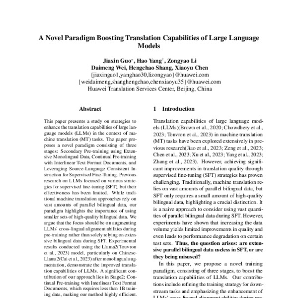 A Novel Paradigm Boosting Translation Capabilities of Large Language ...