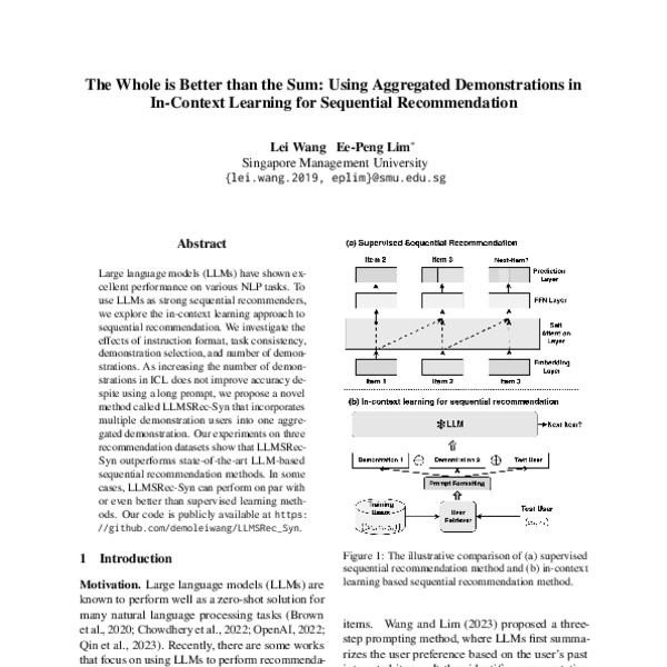 The Whole is Better than the Sum Using Aggregated Demonstrations in In