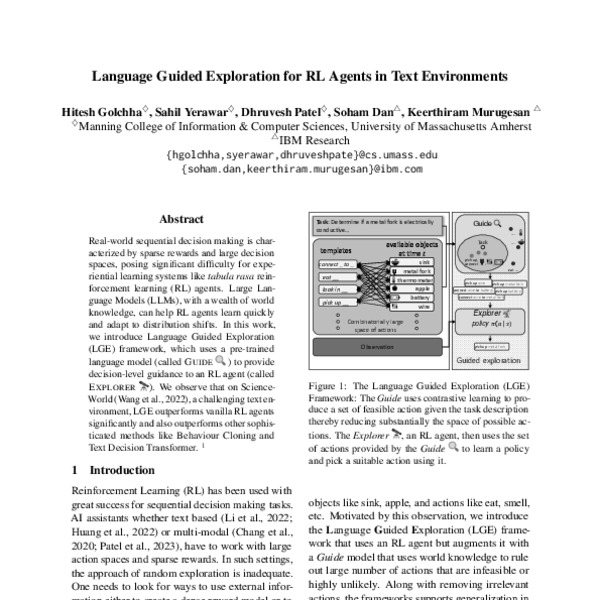 Language Guided Exploration for RL Agents in Text Environments ACL