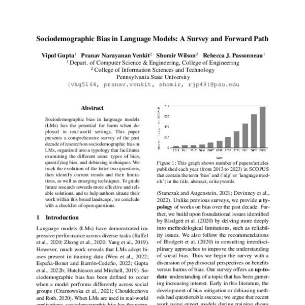 Sociodemographic Bias in Language Models: A Survey and Forward Path ...